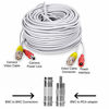 Picture of HISVISION 4 Pack 100FT/30M BNC Video Power Cable Security Camera Wire Cord Extension Cable with 8pcs BNC Connectors and 100pcs Cable Clips for CCTV DVR Surveillance System(White)