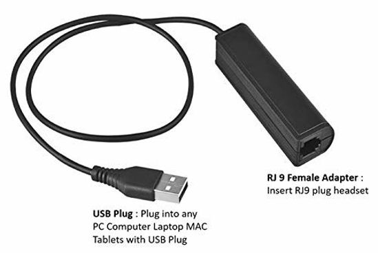 GetUSCart RJ9 Plug to USB Headset Adapter Compatible with