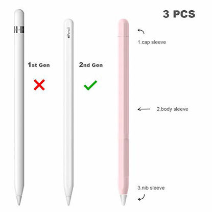 Picture of Case for Apple Pencil Grip for Apple Pencil Accessories Holder for Apple Pencil 2nd Generation Cover Sleeve for Apple Pencil with Protective Nib Cover for iPad Pencil(Pink)