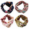 Picture of 4 Pack Women Headband Boho Floal Style Criss Cross Head Wrap Hair Band set5