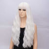 Picture of netgo Women's White Wig Long Curly Wavy Hair Wigs for Girl Heat Friendly Synthetic Party Wigs