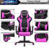 Picture of Homall Gaming Chair Office Chair High Back Computer Chair Leather Desk Chair Racing Executive Ergonomic Adjustable Swivel Task Chair with Headrest and Lumbar Support (Purple)