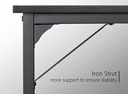 Picture of CubiCubi Computer Desk 63" Study Writing Table for Home Office, Modern Simple Style PC Desk, Black Metal Frame, Black