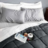 Picture of Bedsure Grey Comforter Twin Duvet Insert - Quilted Bedding Comforters for Twin Bed with Corner Tabs