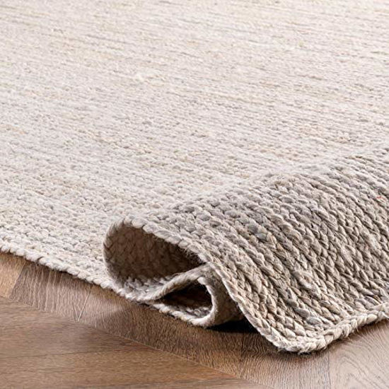 Picture of nuLOOM Rigo Hand Woven Farmhouse Jute Area Rug, 4' Square, Off-white