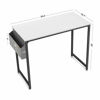 Picture of CubiCubi Computer Desk 40" Study Writing Table for Home Office, Modern Simple Style PC Desk, Black Metal Frame, White