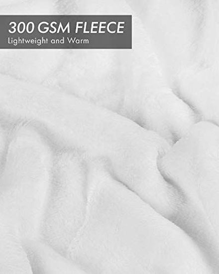 Picture of Utopia Bedding Fleece Blanket Queen Size White 300GSM Luxury Bed Blanket Fuzzy Soft Blanket Microfiber