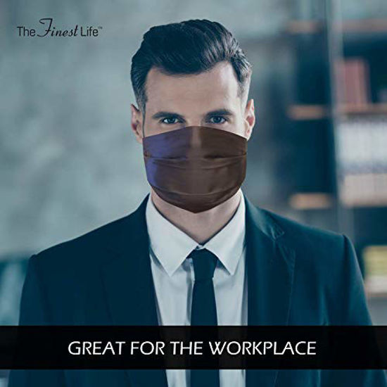 Picture of The Finest Life Silk Face Mask Reusable, Comfortable and Breathable | Adjustable Ear Loops | Adjustable Nose Wire (Black)