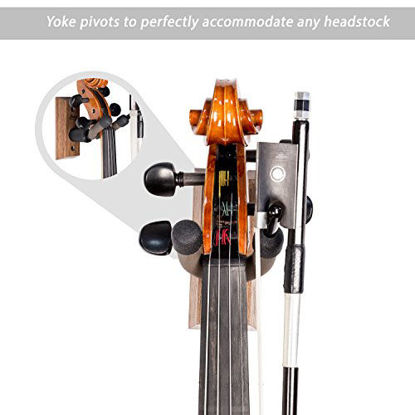 Picture of String Swing CC01V-BW Hardwood Home & Studio Wall Mount Violin Hanger - Black Walnut