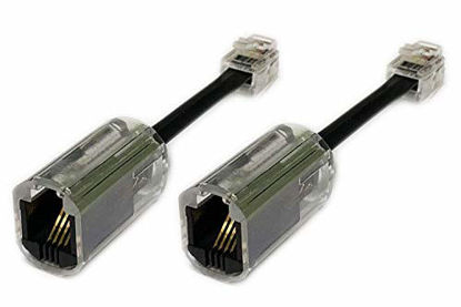 Picture of iMBAPrice (Pack of 2) Telephone Cord Detangler - 360 Degree Rotating Landline Swivel Cord Untangler (Black) Anti-Tangle Telephone Handset Cable