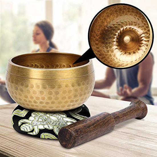 Picture of DOMESTAR Tibetan Singing Bowl Set, 3 Inch Sound Bowl Meditation Bowl