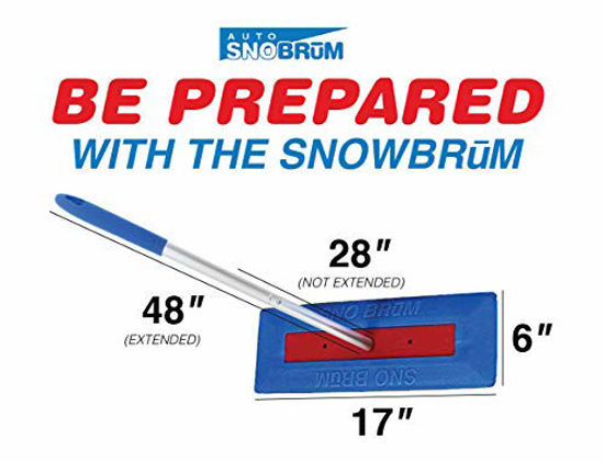 SNOBRUM – The Original Snow Remover for Cars and Trucks – 28 to 48 Inch  Snow Brush with Foam Head and 3 Piece Handle – Made in The USA, Push-Broom  Design –