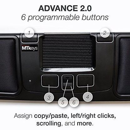 Picture of Mousetrapper Advance 2.0 Ergonomic USB Trackpad with 6 Customizable Macro Keys and Wrist Rests for Mac or PC - Black (New Model)