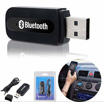 Picture of USB Bluetooth Receiver for Car, Music Streaming Car Kit, Portable Wireless Audio Adapter 3.5mm Aux Cable