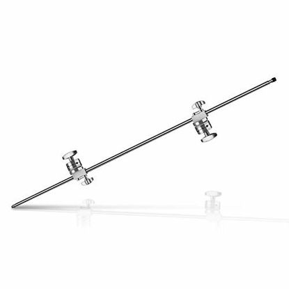 Picture of ShowMaven Adjustable C-Stand for Photography, 10ft Light Stand on Turtle Base with Boom Arm & 2 Pieces Grip Head & 2 Clamps for Photography Studio Video Reflector, Monolight and Backdrops
