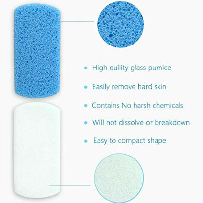 Picture of Glass Pumice Stone for Feet, Callus Remover and Foot scrubber & Pedicure Exfoliator Tool Pack of 4