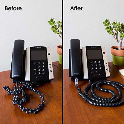 Picture of Power Gear Telephone Cord Detangler, Tangle-Free 360 Degree Rotation, Plug into Landline Phone Handset, For Use in Home or Office, All Brands, Black, 27637
