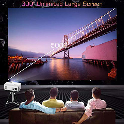 Picture of Projector, GooDee HD Video Projector Native 1920x1080P, Outdoor Movie Projector 7000L Touch Keys Home Theater Projector with 50,000 Hrs Lamp Life, Compatible with Fire TV Stick, PS4, HDMI,iOS /Android