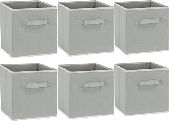 Picture of 6 Pack - SimpleHouseware Foldable Cube Storage Bin, Grey