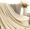 Picture of Exclusivo Mezcla Large Flannel Fleece Velvet Plush Throw Blanket - 50" x 70" (Ivory)