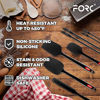 Picture of Forc Silicone Spatula Set of 8 include 4 Mini Spatulas, Heat Resistant Rubber Spatula Kitchen Utensils, One Piece Design with Stainless Steel Core, Kitchen Spatulas for Nonstick Cookware, Black