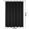 Picture of Long Waffle Weave Shower Curtain 71" W x 78" H - Hotel Luxury Spa, 230 GSM Heavy Weighted Fabric, Water Repellent, Black, 71x78