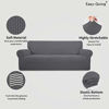 Picture of Easy-Going Stretch 4 Seater Sofa Slipcover 1-Piece Sofa Cover Furniture Protector Couch Soft with Elastic Bottom for Kids,Polyester Spandex Jacquard Fabric Small Checks(XX Large,Gray)