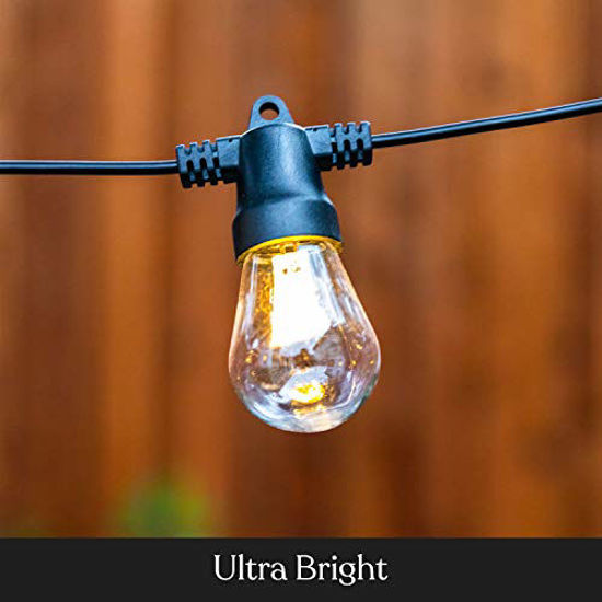 Picture of Brightech Ambience Pro - Waterproof, Solar Powered Outdoor String Lights - 27 Ft Vintage Edison Bulbs Create Bistro Ambience On Your Patio - Commercial Grade, Shatterproof - 1W LED, Soft White Light