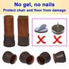 Picture of 3/4" Small Chair Leg Covers, Felt Bottom Silicone Furniture Foot Protector Pads, 16 Pcs Free Moving Table Leg Caps, Stool Leg Protectors Caps to Prevent Floor Scratches and Reduce Noise, Brown.