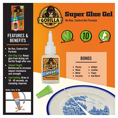 Gorilla 20g Super Glue, 10-Pack, Clear, 10 Pack 