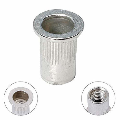 Picture of SAE 1/4-20 Aluminum Rivet Nut Threaded Inserts Rivnuts Nutsert 55-Piece