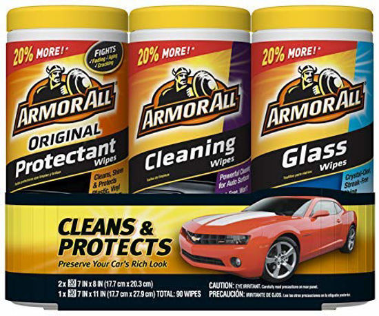 Armor All Car Glass Wipes, Auto Glass Cleaner Wipes for Dirt and Dust, 18  Pack