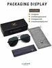 Picture of LUENX Men Aviator Sunglasses Polarized Women Shades Flexible Spring Hinge - Black Dark Lens Black Metal Frame 60MM