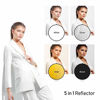 Picture of LimoStudio 32" 5-in-1 Photography Collapsible Light Disc Reflector, 5 Colors White, Black, Silver, Gold, Translucent, Photo Studio Light Stand with Reflector Disc Holder Clip, AGG2913