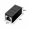 Picture of RJ45 Coupler, 2 Pack in-Line Coupler for Cat7 Cat6 Cat5e, Ethernet Cable Extender Adapter Support 100BASE-TX (Black-2 Pack)