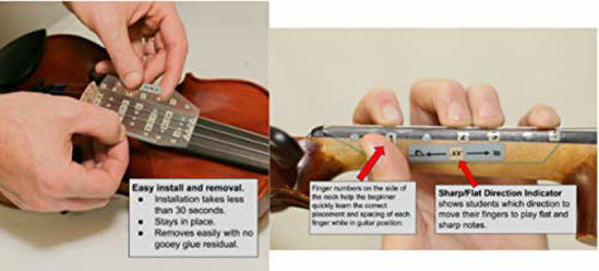 Picture of Fantastic Finger Guide for Violins - Music Accessories for String Instruments, Fingerboard and Fretboard Stickers for Learning All Notes, Learn to Play Violin or Fiddle, 1/2 Size