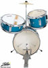 Picture of Mendini by Cecilio 13 inch 3-Piece Kids/Junior Drum Set with Throne, Cymbal, Pedal & Drumsticks (Blue Metallic)