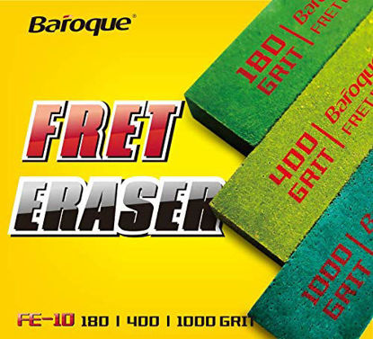 Picture of Baroque Fret Erasers 180 & 400 & 1000 Grits, Guitar Fret Polishing Abrasive Rubber Blocks, Set of 3 Grits