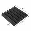 Picture of JBER 24 Pack Blue and Charcoal Acoustic Panels Studio Foam Wedges Fireproof Soundproof Padding Black Wall Panels 2" X 12" X 12"