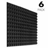 Picture of JBER Acoustic Sound Foam Panels, 6 Pack 2" X 12" X 12" Charcoal Soundproofing Treatment Studio Wall Padding Sound Absorbing Fireproof Pyramid Black Wall Panel