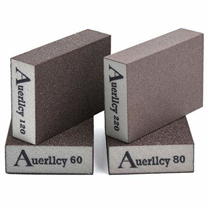 Picture of Sanding Sponge, Auerllcy Coarse/Medium/Fine/Superfine 4 Different Specifications Sanding Blocks Assortment,Washable and Reusable. (4 PCS)