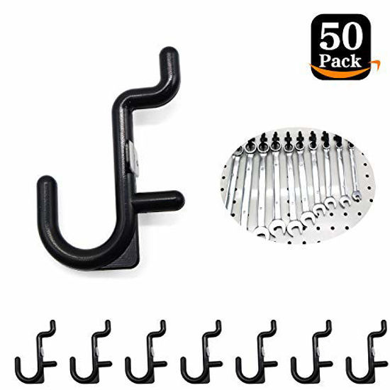 Picture of Pegboard Hooks 50-Packs J Shape Peg Hooks Black Peg Hooks Assortment