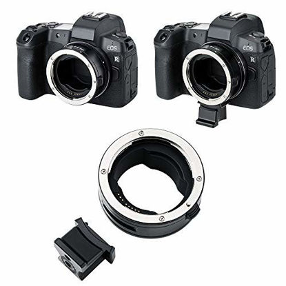 Picture of JJC EF-EOS R Auto Focus Lens Mount Adapter Converter for Canon EF EF-S Lens to Canon EOS R R5 R6 RP RF Mount Camera, Durable Metal Construction and Has Detachable Tripod Foot with 1/4"-20 Threads