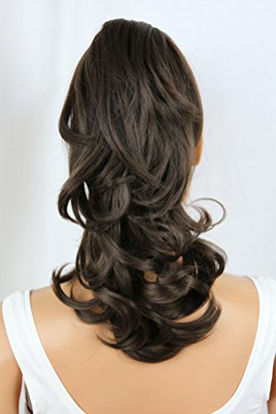 Picture of PRETTYSHOP 14" Hair Piece Pony Tail Clip On Extension Voluminous Wavy Heat-Resisting Brown # 8 H86