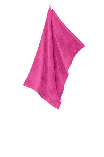 Picture of Port Authority Grommeted Microfiber Golf Towel. TW530 - Pop Raspberry TW530 OS