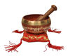 Picture of Tibetan Singing Bowl Set By Dharma Store - With Traditional Design Tibetan Buddhist Prayer Flag - Handmade in Nepal (Red)