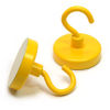 Picture of CMS Magnetics Ceramic Magnetic Hooks 1.26" in Diameter with 18 LB Pulling Power 6-Count (Yellow)