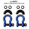 Picture of AUTMATCH Shackles 3/4" D Ring Shackle (2 Pack) 41,887Ib Break Strength with 7/8" Screw Pin and Shackle Isolator & Washers Kit for Tow Strap Winch Off Road Towing Jeep Vehicle Recovery Blue