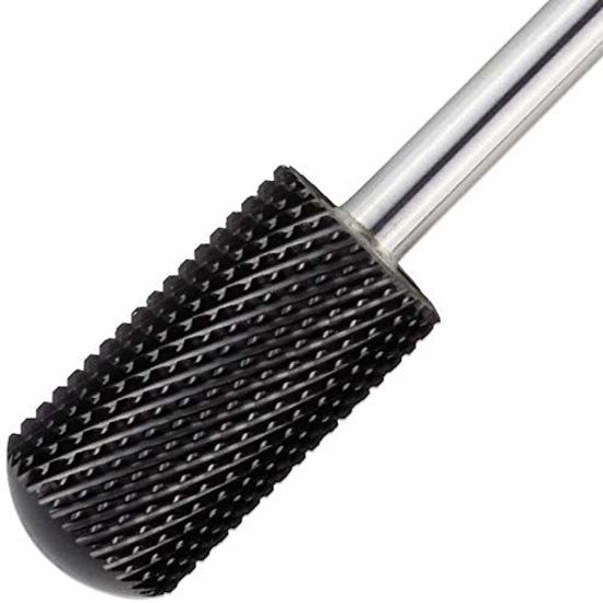 Picture of USA Pana 3/32" Safety Nail Carbide - Smooth Round Top Large Barrel Head for Electric Dremel Drill Machine - Grit Size: (5XC to Extra Fine) (Medium, Large Barrel - DLC Black)