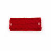 Picture of C.C Winter Fuzzy Fleece Lined Thick Knitted Headband Headwrap Epoxy Button for Face Masks (BHW-1) (A Button Red)